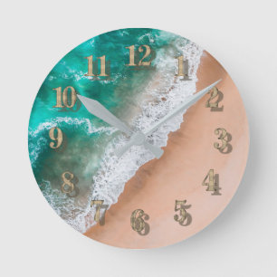 Horloge Ronde Plage d'eau de mer sable tropical été