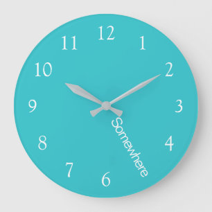 Horloge Ronde Plage Five O'Clock Somewhere Turquoise Grande Horl