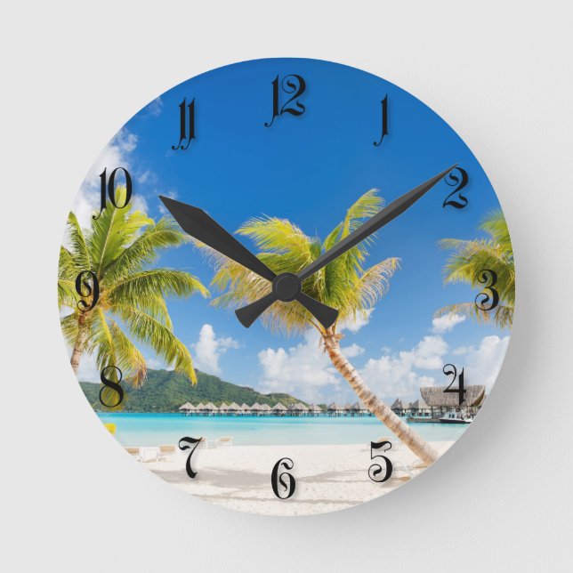 Horloge Ronde Plage tropicale (Recto)