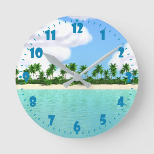 Horloge Ronde Plage tropicale