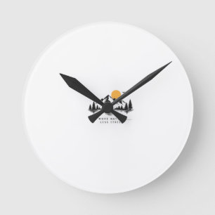 Horloge Ronde Plaid de jet montagne Nature - Plus de Nature Moin
