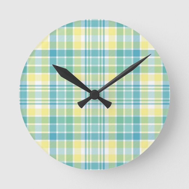 Horloge Ronde Plaid en pastel (Recto)
