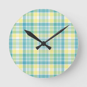 Horloge Ronde Plaid en pastel