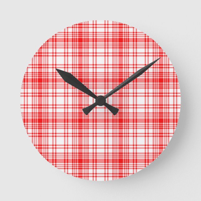 Horloge Ronde Plaid rouge (Recto)