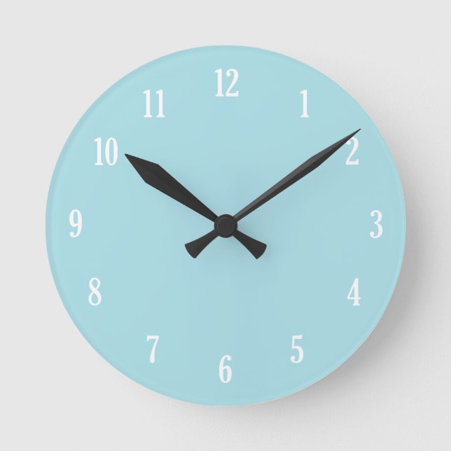 Horloge Ronde Plain light blue clock (Recto)