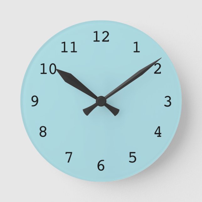 Horloge Ronde Plain light blue clock (Recto)