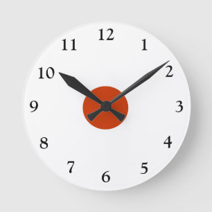 Horloge Ronde Plain Red and White > Popular Kitchen Wall Clock
