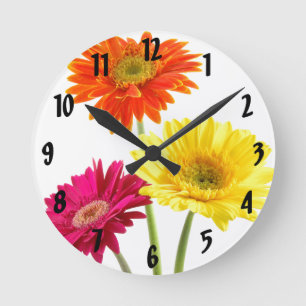 Horloge Ronde Plaisir de marguerite de Gerbera