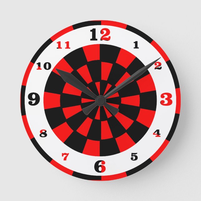 Horloge Ronde Planche de fléchettes Op Art numérotée (Recto)