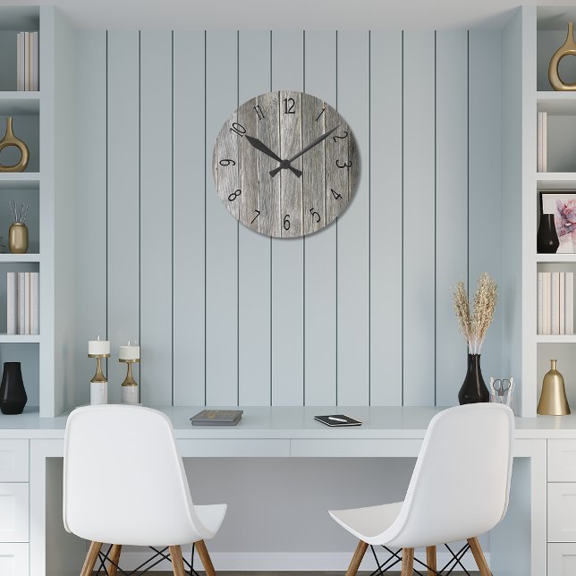 Horloge Ronde Planche en bois gris Faux (Créateur téléchargé)