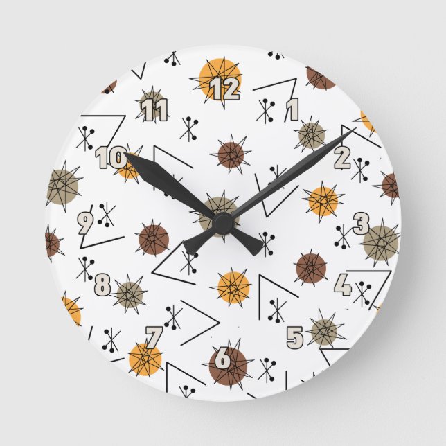 Horloge Ronde Planètes Spoutnik Modernes du milieu du siècle (au (Recto)