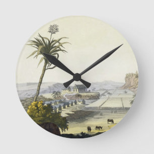 Horloge Ronde Plantation de sucre, Antilles (gravure de couleur)