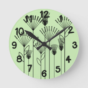 Horloge Ronde Plantes à bâtons