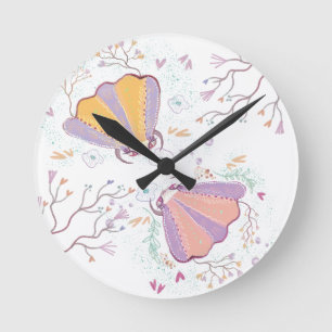 Horloge Ronde plantes marines aquarelle