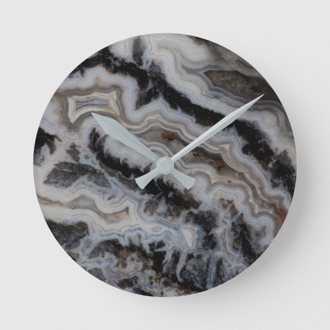 Horloge Ronde Plaque mixte de jasper Agate (Recto)