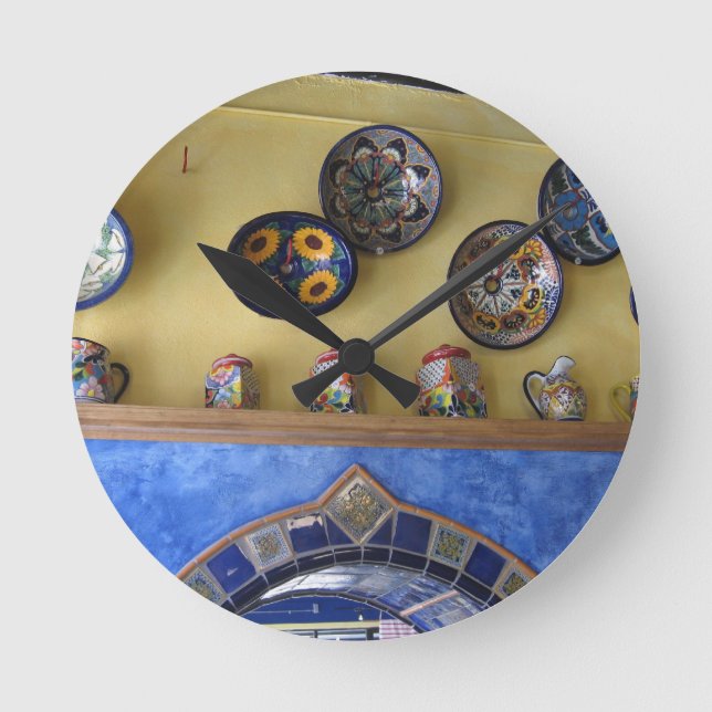 Horloge Ronde Plaques et poteries de cuisine mexicaine (Recto)