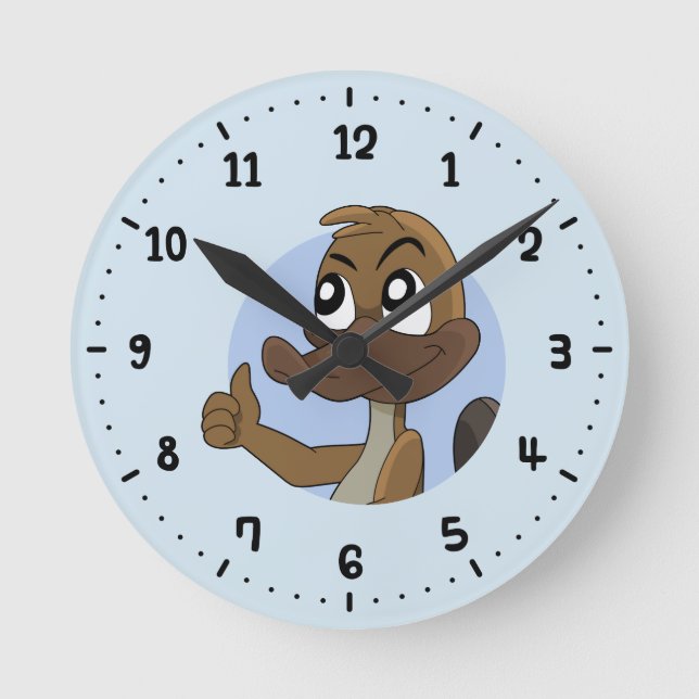 Horloge Ronde Platypus donnant des pouces dessin animé 24 heures (Recto)