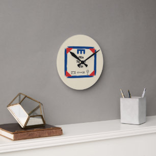 Horloge Ronde Plin Tajarin Vin Badge Drapeau Piémont
