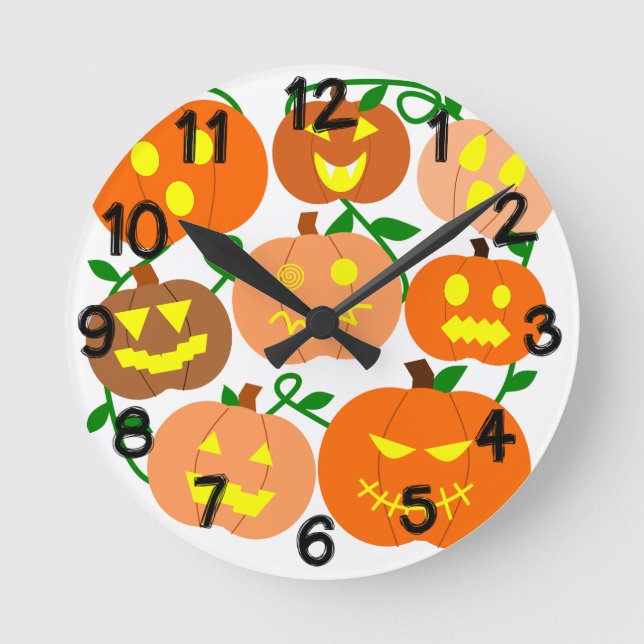 Horloge Ronde Plus de Jack-o-Lanterns (Recto)