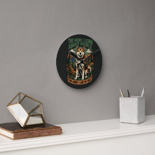 Horloge Ronde Plus j'aime mon chien