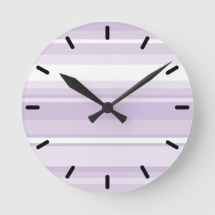 Horloge Ronde Poignée rayures violettes