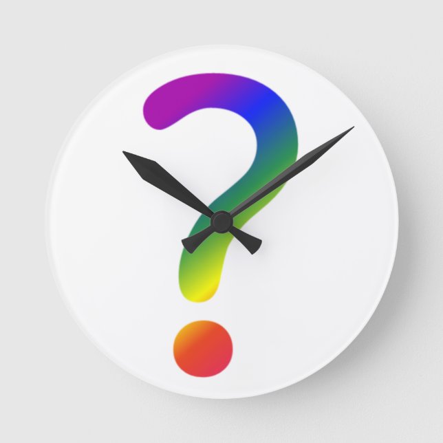 Horloge Ronde Point d'interrogation Rainbow (Recto)