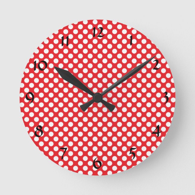 Horloge Ronde Pointe blanc et rouge (Recto)