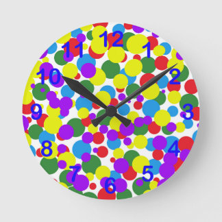 Horloge Ronde Points colorés