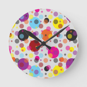 Horloge Ronde Points colorés
