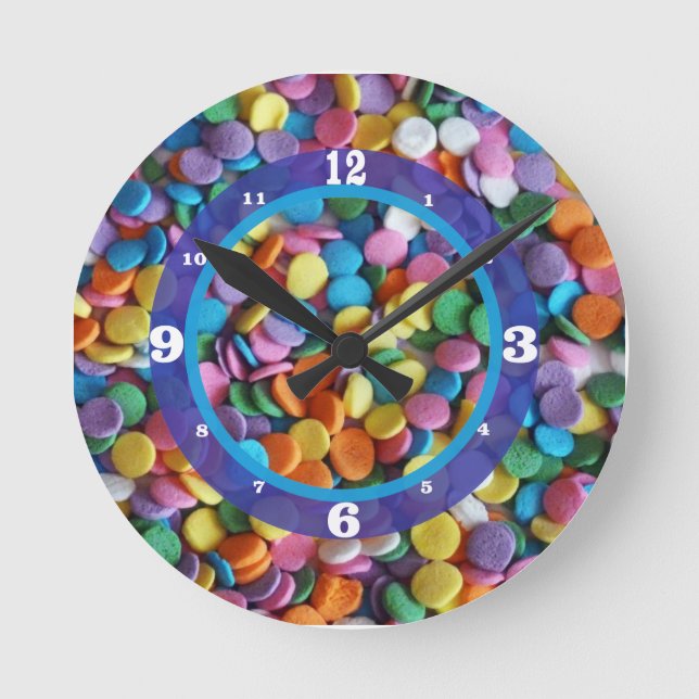 Horloge Ronde Points de bonbons numérotés pour fête (Recto)
