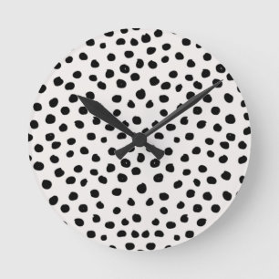 Horloge Ronde Points posters de animaux Noir Et Blanc Dalmatie