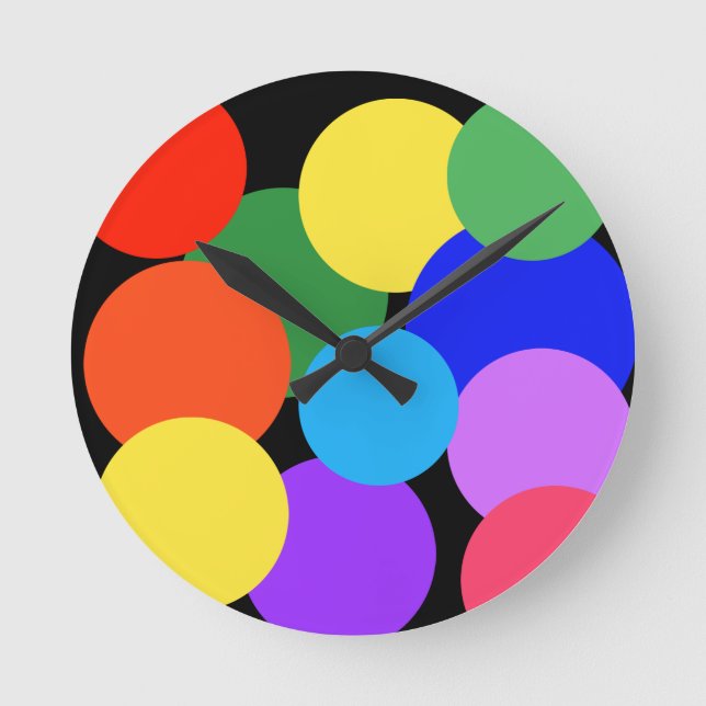 Horloge Ronde Pois arc-en-ciel (Recto)