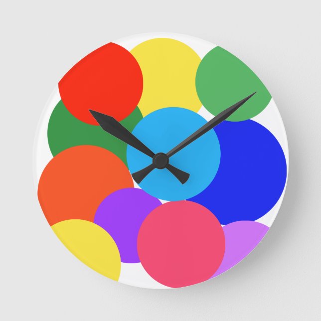 Horloge Ronde Pois arc-en-ciel (Recto)