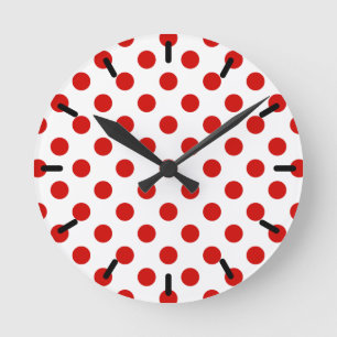 Horloge Ronde Pois rouges et blancs