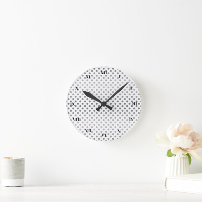 Horloge Ronde Pois Silver Gradient par Shirley Taylor (Maison)