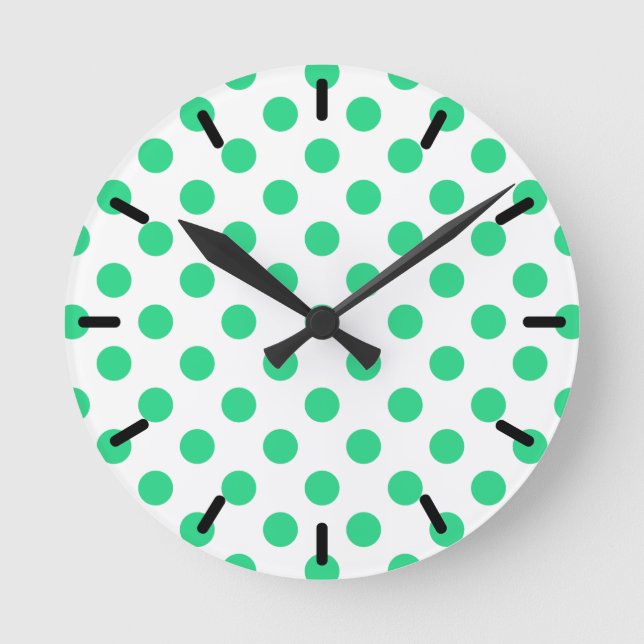 Horloge Ronde Pois verts et blancs (Recto)