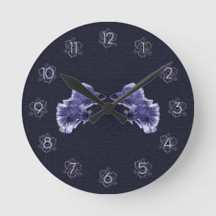 Horloge Ronde Poisson Bêta Pourpre