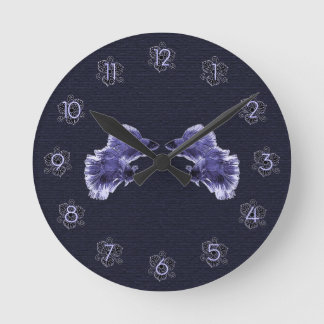 Horloge Ronde Poisson Bêta Pourpre