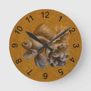 Horloge Ronde Poisson d'or