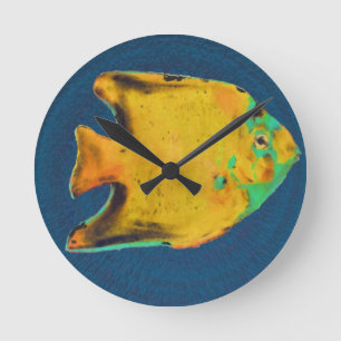 Horloge Ronde poisson jaune