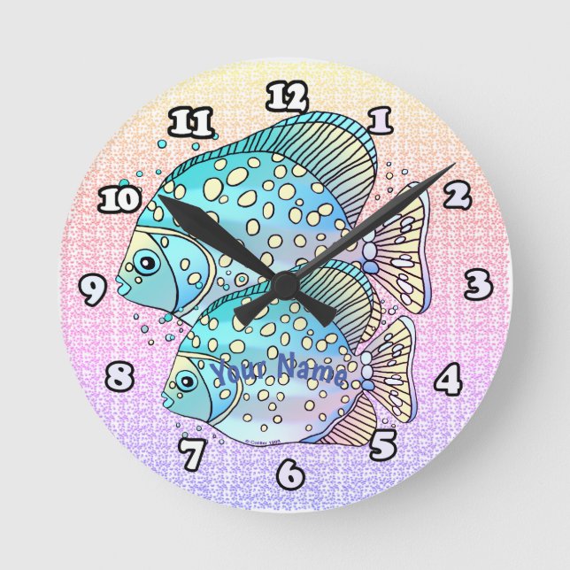 Horloge Ronde Poisson Poissons (Recto)
