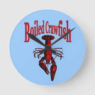 Horloge Ronde Poisson-rayée ou écrevisse bouillie