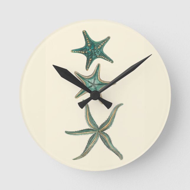 Horloge Ronde Poisson triplé aquamarine (Recto)