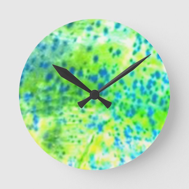 Horloge Ronde "Poissons de dauphin" - Mahi Mahi par PatternWear© (Recto)
