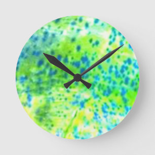 Horloge Ronde "Poissons de dauphin" - Mahi Mahi par PatternWear©