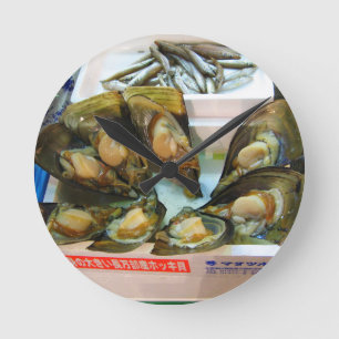 Horloge Ronde Poissons de moules géantes Tsukiji, Tokyo, Japon