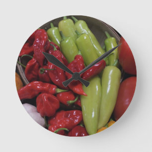 Horloge Ronde Poivrons de piment