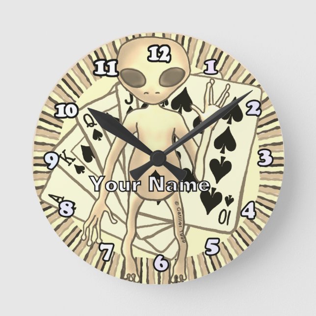 Horloge Ronde Poker Alien  (Recto)