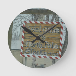 Horloge Ronde Pôle Nord Alaska de temps congelé par flocon de