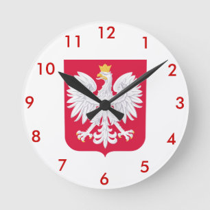 Horloge Ronde Polish* Coat of Arms Wallclock